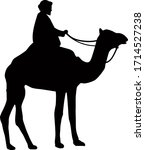 Camel rider flat vector image isolated on white
