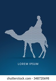 Camel riding designed using colorful line triangle graphic vector