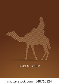 Camel riding designed using square dot graphic vector