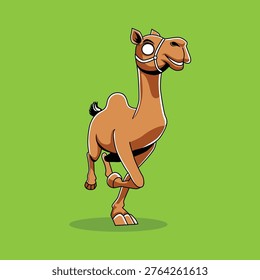 Camel Running Vector With Scary Face