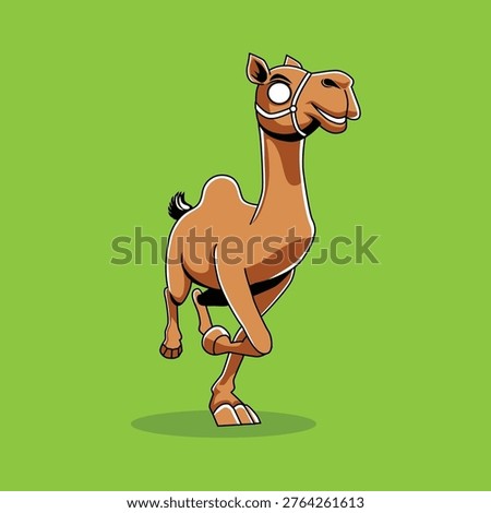 Camel Running Vector With Scary Face