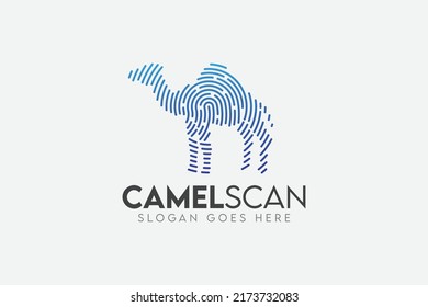 Camel Scan Technology Logo vector Element. Animal Technology Logo Template