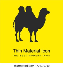Camel shape bright yellow material minimal icon or logo design