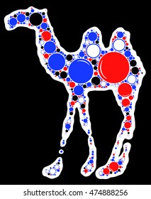 camel shape with circle vector print pattern.