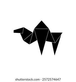 Camel Shape Inspired by Origami Form, can use for Logo, Pictogram, Animal Figure, Website, Apps, or Graphic Design Element. Vector Illustration