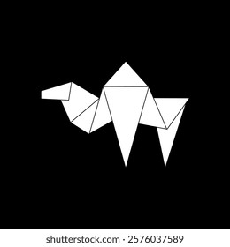 Camel Shape Inspired by Origami Form, can use for Logo, Pictogram, Animal Figure, Website, Apps, or Graphic Design Element. Vector Illustration