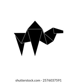 Camel Shape Inspired by Origami Form, can use for Logo, Pictogram, Animal Figure, Website, Apps, or Graphic Design Element. Vector Illustration