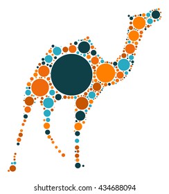 camel shape vector design by color point