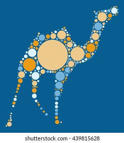 camel shape vector design by color point