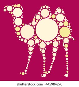 camel shape vector design by color point