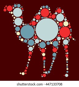 camel shape vector design by color point