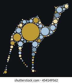 camel shape vector design by color point
