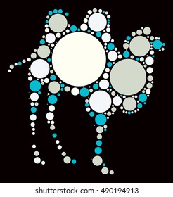 camel shape vector design by color point
