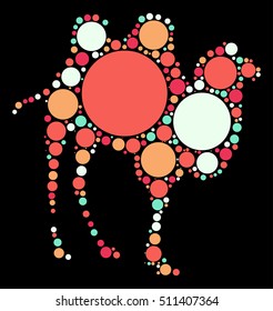 camel shape vector design by color point
