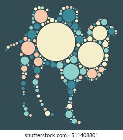 camel shape vector design by color point
