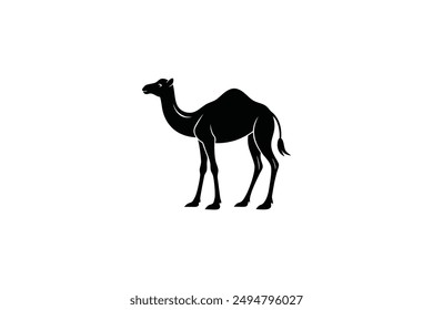 Camel silhouette black vector art illustration