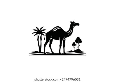Camel Silhouette schwarz Vektorgrafik Illustration