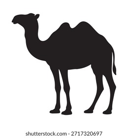 Camel Silhouette Black Vector Icon Desert Animal Design
