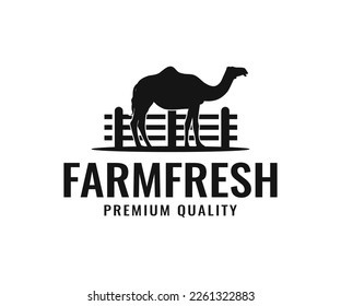 Camel silhouette designs logo. Camel farm logo design