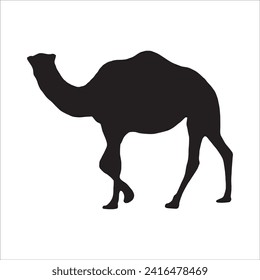 Camel silhouette icon vector. Dromedary silhouette can be used as icon, symbol or sign. Camel icon vector for design of desert, sahara, africa or journey suitable for the design of Hajj,