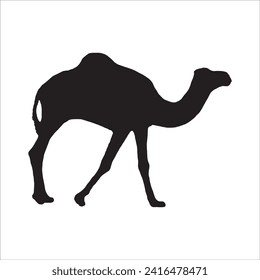 Camel silhouette icon vector. Dromedary silhouette can be used as icon, symbol or sign. Camel icon vector for design of desert, sahara, africa or journey suitable for the design of Hajj,