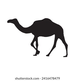 Camel silhouette icon vector. Dromedary silhouette can be used as icon, symbol or sign. Camel icon vector for design of desert, sahara, africa or journey suitable for the design of Hajj,