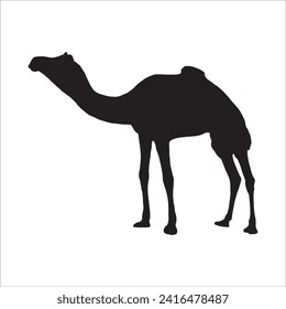 Camel silhouette icon vector. Dromedary silhouette can be used as icon, symbol or sign. Camel icon vector for design of desert, sahara, africa or journey suitable for the design of Hajj,