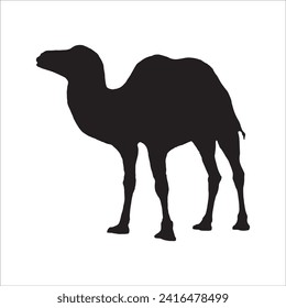 Camel silhouette icon vector. Dromedary silhouette can be used as icon, symbol or sign. Camel icon vector for design of desert, sahara, africa or journey suitable for the design of Hajj,