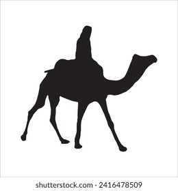 Camel silhouette icon vector. Dromedary silhouette can be used as icon, symbol or sign. Camel icon vector for design of desert, sahara, africa or journey suitable for the design of Hajj,