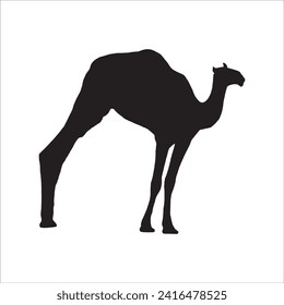 Camel silhouette icon vector. Dromedary silhouette can be used as icon, symbol or sign. Camel icon vector for design of desert, sahara, africa or journey suitable for the design of Hajj,