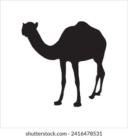 Camel silhouette icon vector. Dromedary silhouette can be used as icon, symbol or sign. Camel icon vector for design of desert, sahara, africa or journey suitable for the design of Hajj,