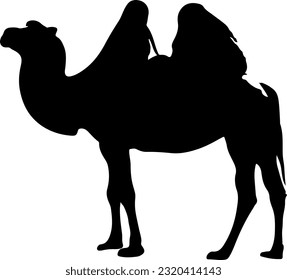 camel silhouette illustration, camel vector suitable to be a template background or qurban coupon during Eid al-Adha