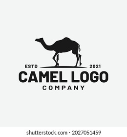 Camel Silhouette Logo Design Template. Suitable for General Transportation Travel Tourism Company Studio Business Brand Logo Design.