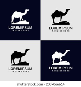 Camel silhouette logo design vector