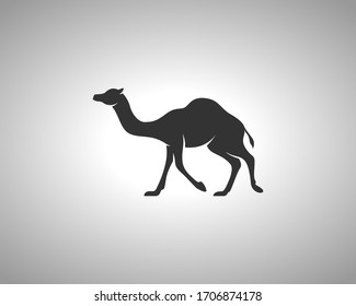 Camel Silhouette on White Background. Isolated Vector Animal Template for Logo Company, Icon, Symbol etc