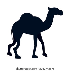 Kamelsilhouette auf weißem Hintergrund