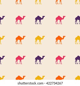 Camel silhouette pattern colorful