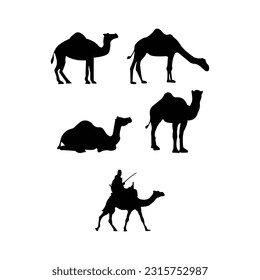 Camel silhouette vector art illustration.