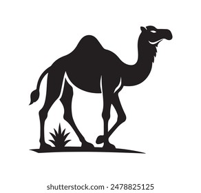camel silhouette vector art illustration