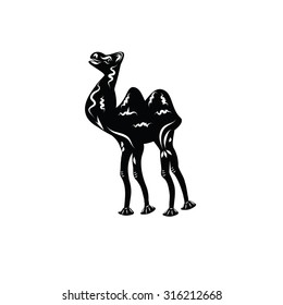 camel silhouette vector black and white