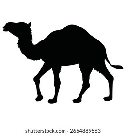 Camel  silhouette vector cartoon illustration