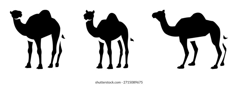 Camel Silhouette Vetor Collection Solated Background (Plano de fundo isolado da coleção de vetores de silhuetas de camelos)