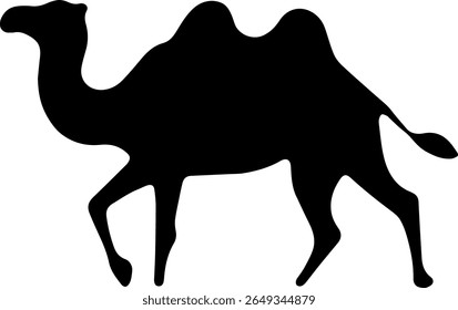 Camelo Silhueta Vetor Deserto Animal Clipart em Preto