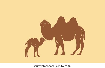 camel silhouette, vector, isolated. Camel symbol of desert. Vector illustration