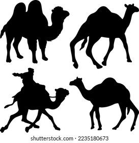 Camel silhouette vector for websites, graphics related artwork