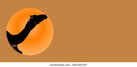  Camelo silhueta andando, vista lateral, isolado no fundo branco. Ilustração vetorial para sinais, ícones, logotipos, adesivos e modelos. Arquivo EPS editável e escalável