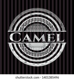 Camel silvery badge or emblem. Vector Illustration. Mosaic.