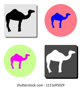 Camel. simple flat vector icon illustration on four different color backgrounds