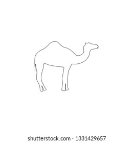 Camel. simple flat vector icon illustration. outline line symbol - editable stroke