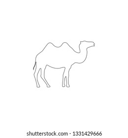 Camel. simple flat vector icon illustration. outline line symbol - editable stroke